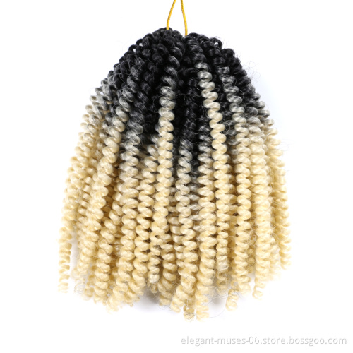 Wholesale Synthetic Spring Curl Crochet Braids 8 Inch Nubian Hair Products Kenya 12 Inches Spring Twist Braiding Hair
